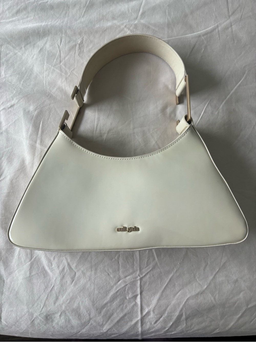 Cult Gaia Ivory patent Leather Shoulder Bag